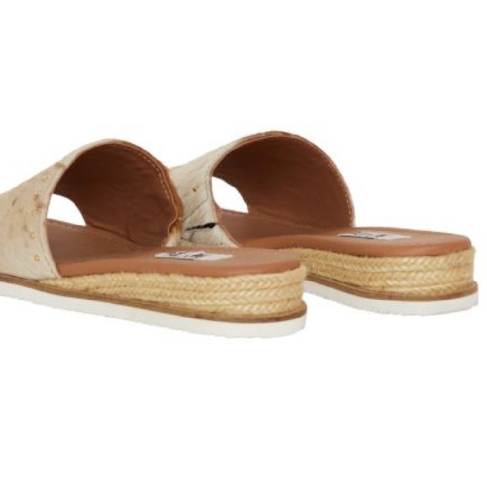 Myra Bag Cowhide Slide Sandals in Brown and White - Picture 2 of 7